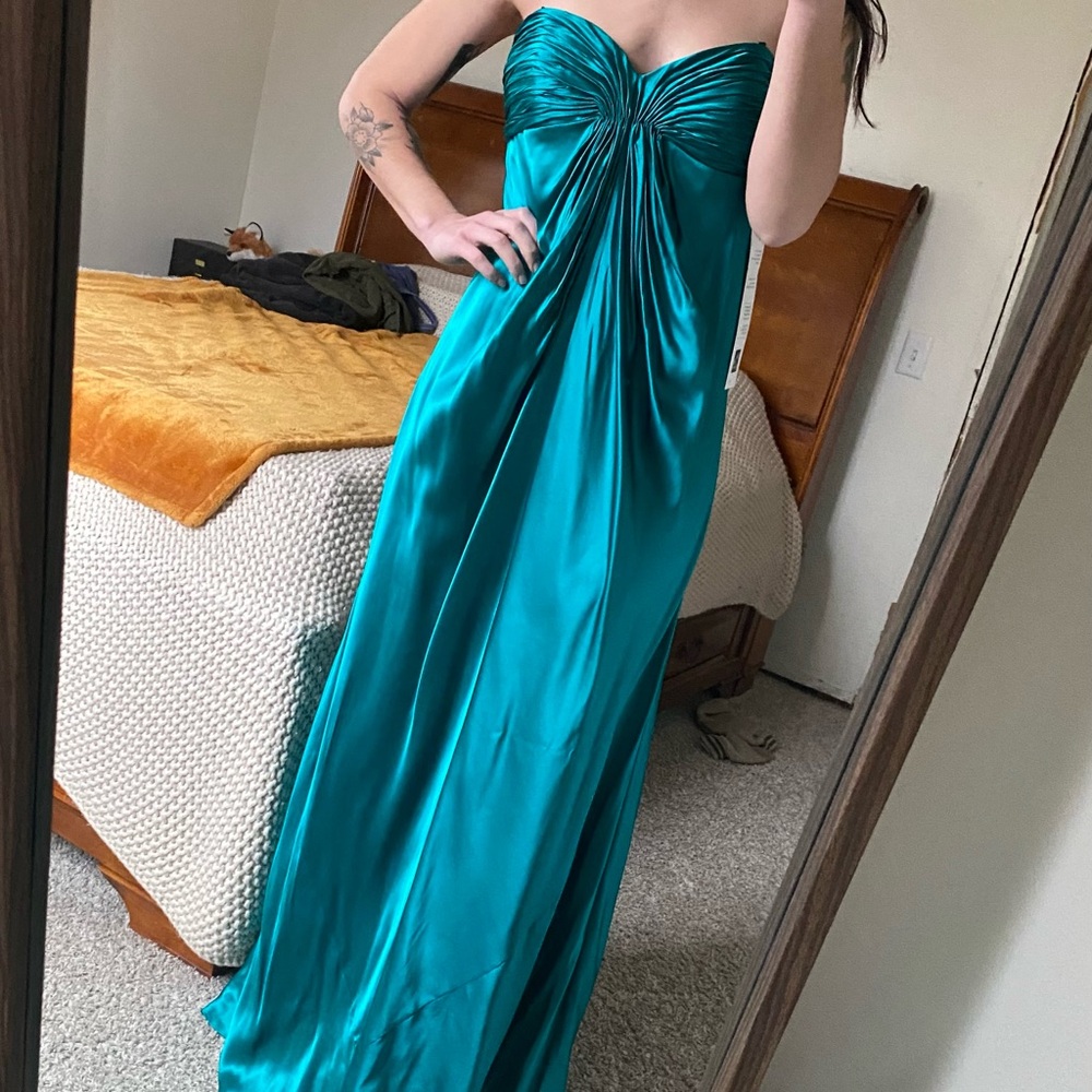 Laundry by Design silk teal dress